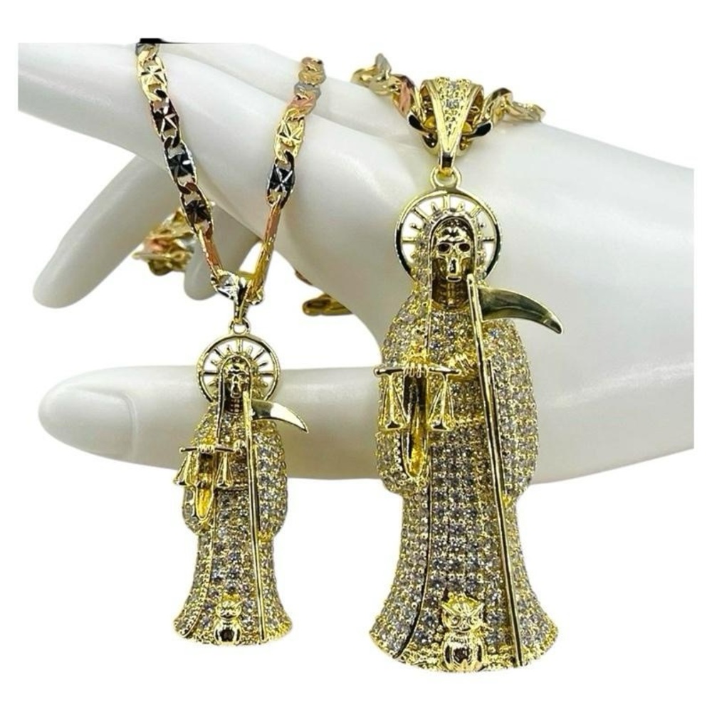 Gold and Silver Saint Pendant Necklace